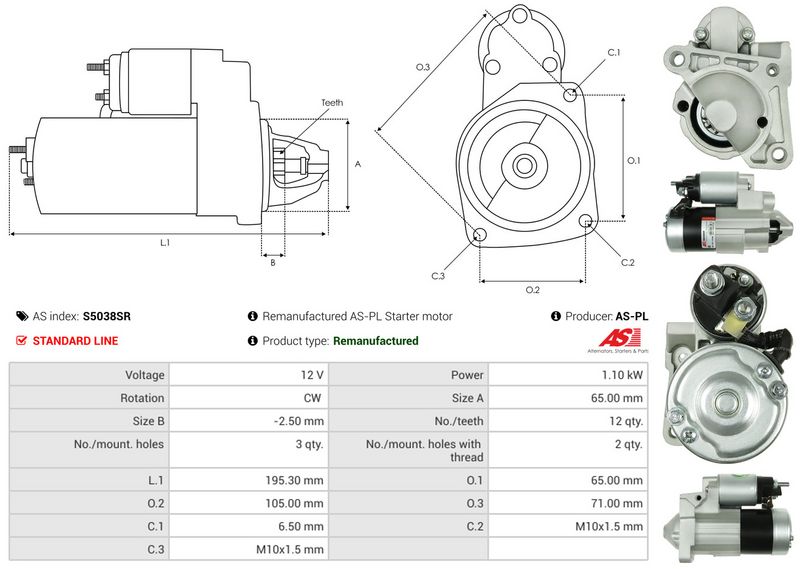 AS-PL S5038SR Starter