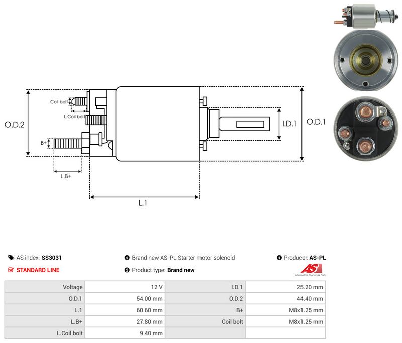 Magnetlülitus, starter, AS-PL SS3031