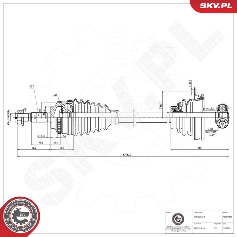 ESEN SKV 40SKV402 Pusašis