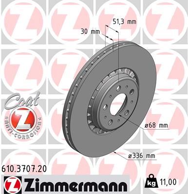 Гальмівний диск, Zimmermann 610.3707.20