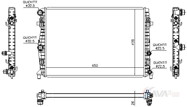 Radiaator, mootorijahutus AVA Clever Choice VN2450