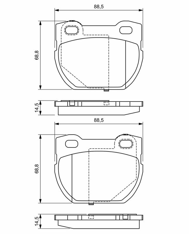 Piduriklotsi komplekt, ketaspidur, BOSCH 0 986 424 827