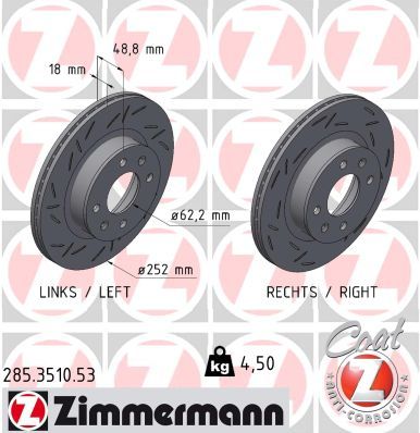 Гальмівний диск, Zimmermann 285.3510.53