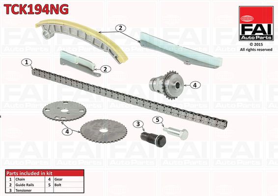 Комплект ланцюгів привода, Fai Autoparts TCK194NG