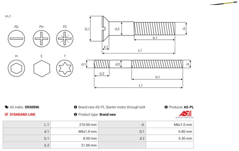 AS-PL SRS0096 Repair Set, alternator