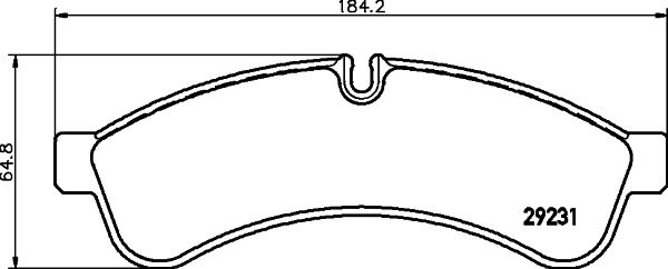 Комплект гальмівних накладок, дискове гальмо, Hella 8DB355039-251