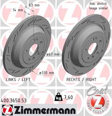 Гальмівний диск, Zimmermann 400.3650.53