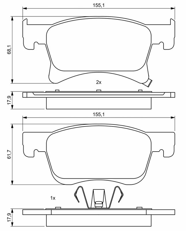 BOSCH 0986494823 Brake Pad Set, disc brake