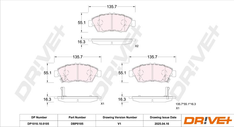 Set placute frana,frana disc DP1010.10.0105 Dr!ve+