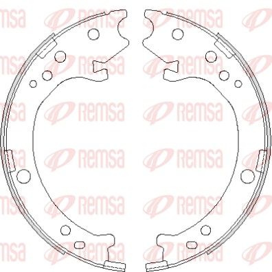 Комплект гальмівних колодок, стоянкове гальмо, задня вісь, HONDA Колодки гальмівні барабанні CR-V II 01-, Remsa 4690.00