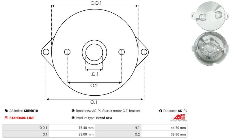 AS-PL SBR6010 Starter Lid, carburettor