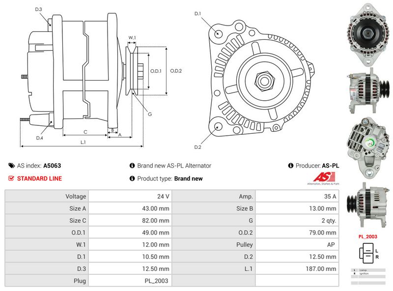 AS-PL A5063 Alternator