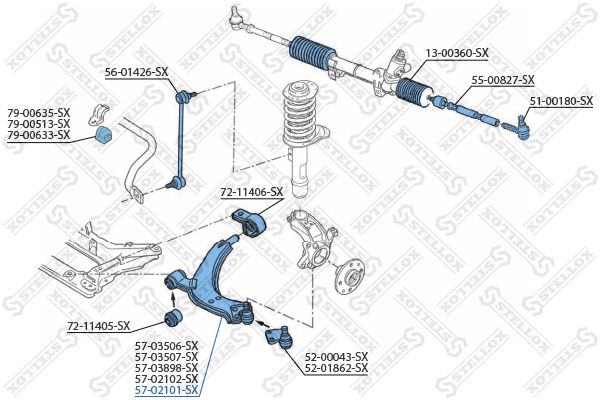 STELLOX 57-02101-SX Control/Trailing Arm, wheel suspension