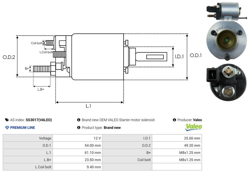 AS-PL SS3017(VALEO) Solenoid Switch, starter