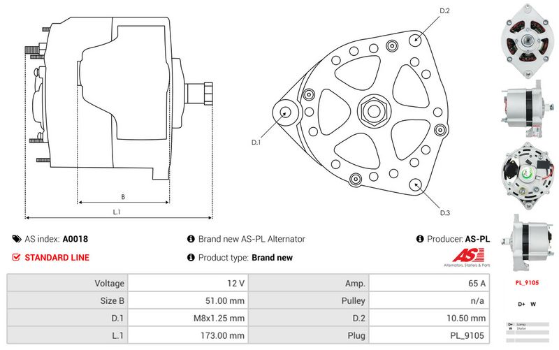 AS-PL A0018 Alternator
