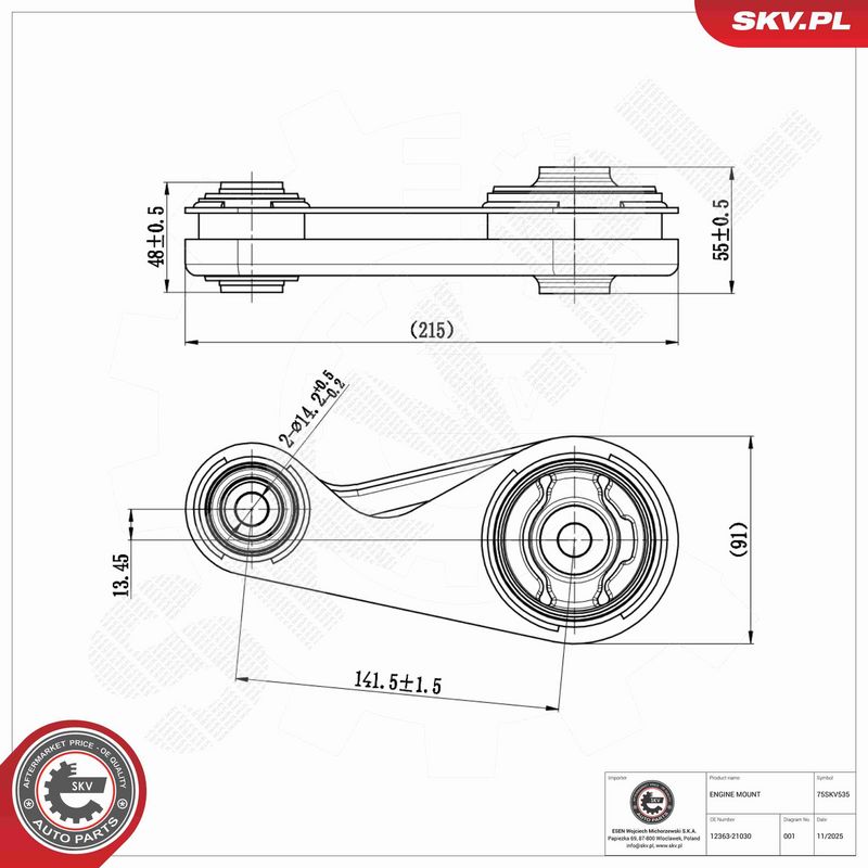 ESEN SKV 75SKV535 Mounting, engine