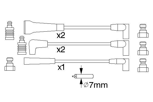 BOSCH B780 дроти високого напруги 5шт. RENAULT 21 1,7 86-95