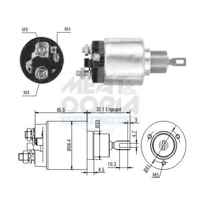 MEAT & DORIA Magneetschakelaar, startmotor 46244