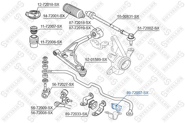 STELLOX 89-72007-SX Mounting, stabiliser bar