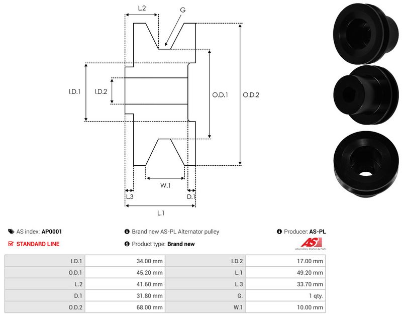 Rihmaratas, generaator, AS-PL AP0001