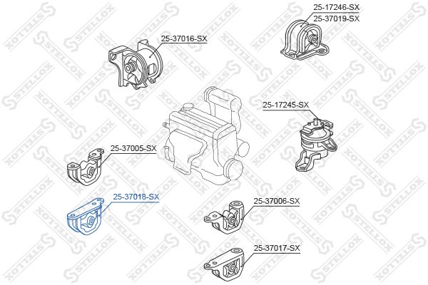 STELLOX 25-37018-SX Mounting, engine
