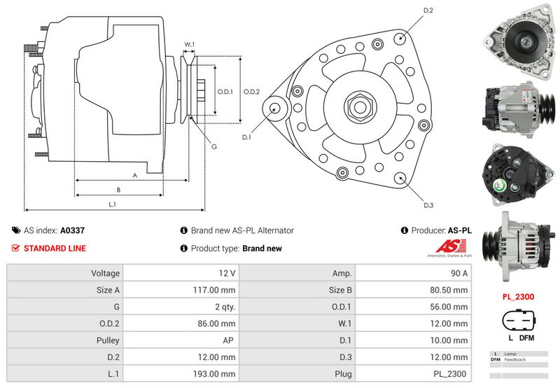 AS-PL A0337 Alternator