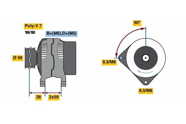 BOSCH Dynamo / Alternator 0 986 080 950