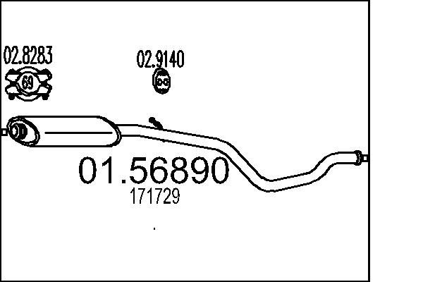 Проміжний глушник, Mts 01.56890