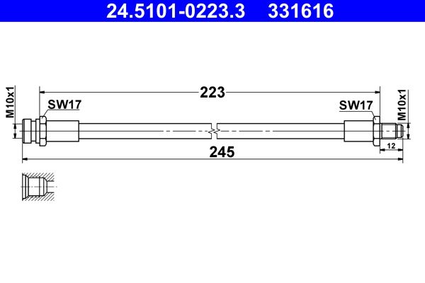 ATE fékcső 24.5101-0223.3