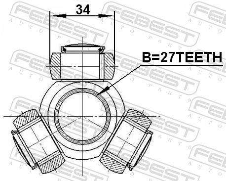 FEBEST 0216-F50 Spider Assembly, drive shaft