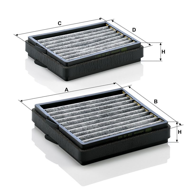 Filter, salongiõhk, MANN-FILTER CUK 20 000-2