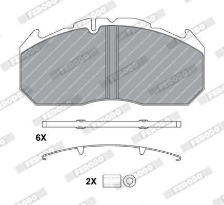 Sada brzdových destiček, kotoučová brzda FCV1579B