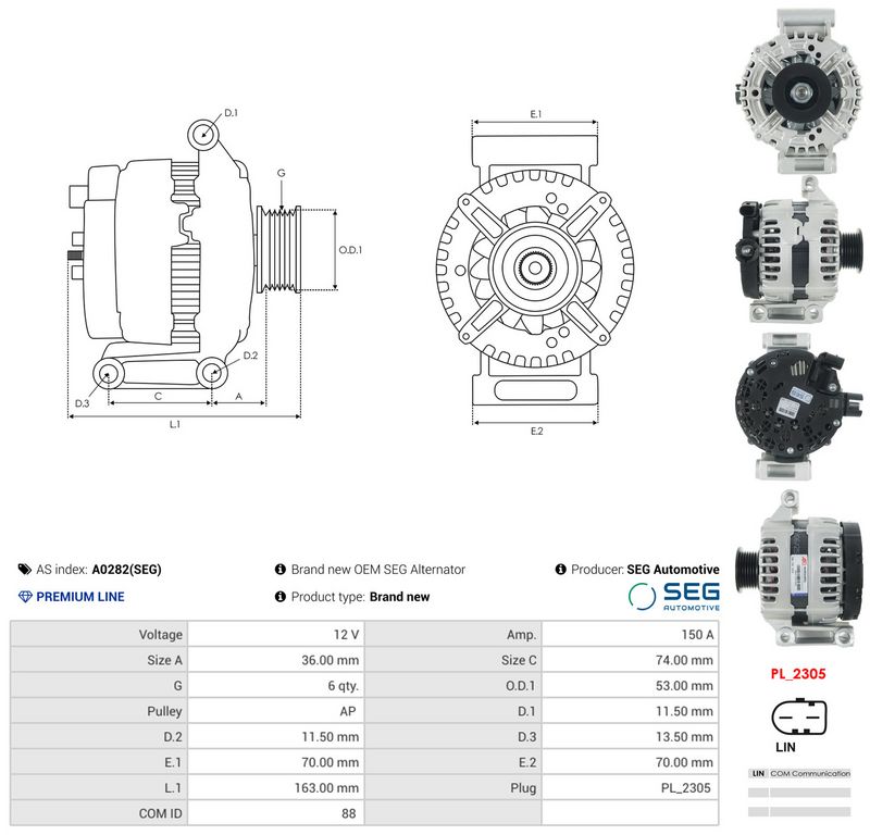 This part match OEM code: 6G9N-10300-DD