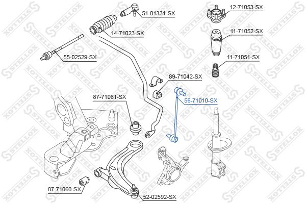 STELLOX 56-71010-SX Link/Coupling Rod, stabiliser bar