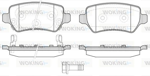 Комплект гальмівних накладок, дискове гальмо, Woking P8573.22