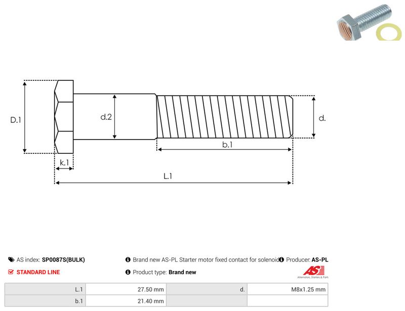 AS-PL SP0087S(BULK) Repair Kit, starter