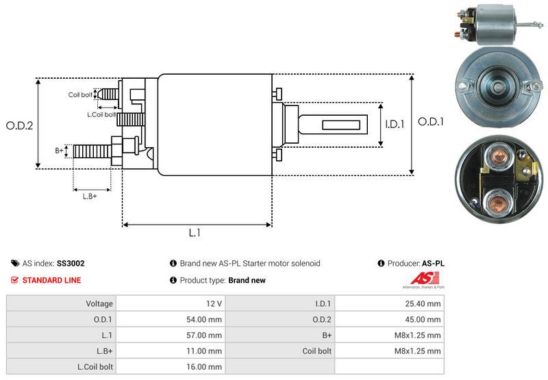 Magnetlülitus, starter, AS-PL SS3002