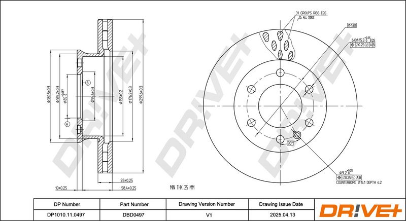 Disc frana DP1010.11.0497 Dr!ve+