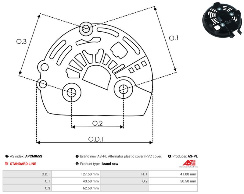 Kaitsekate, generaator, AS-PL APC6065S