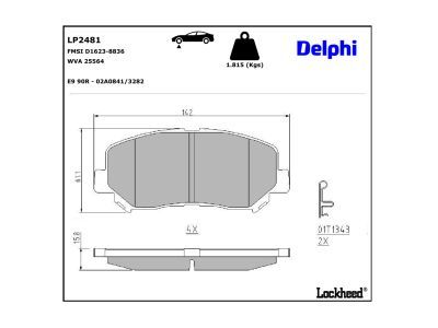 DELPHI LP2481 Brake Pad Set, disc brake