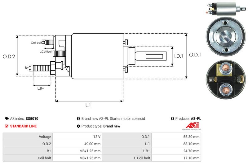 AS-PL SS5010 Solenoid Switch, starter