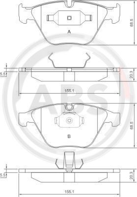 Колодка тормозов. BMW 5/6/7 передн. (выр-во ABS)