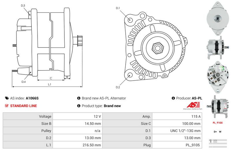 AS-PL A1066S Alternator