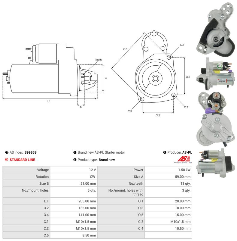 AS-PL S9986S Starter