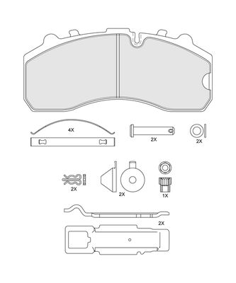 Sada brzdových destiček, kotoučová brzda BCV29087TK