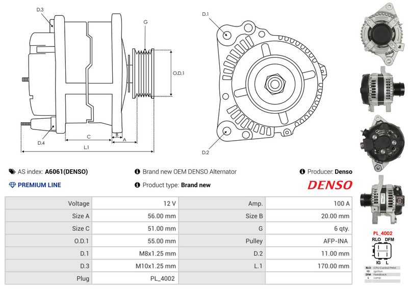 AS-PL A6061(DENSO) Alternator