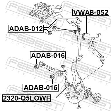 FEBEST VWAB-052 Mounting, control/trailing arm