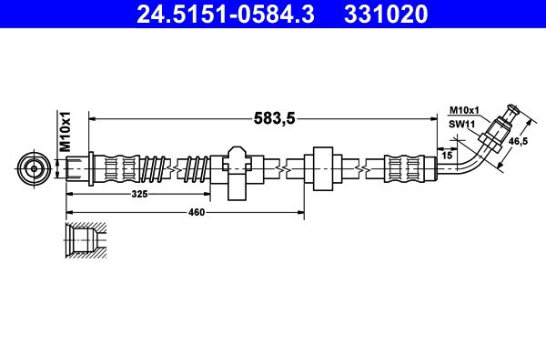 Гальмівний шланг, Ate 24.5151-0584.3