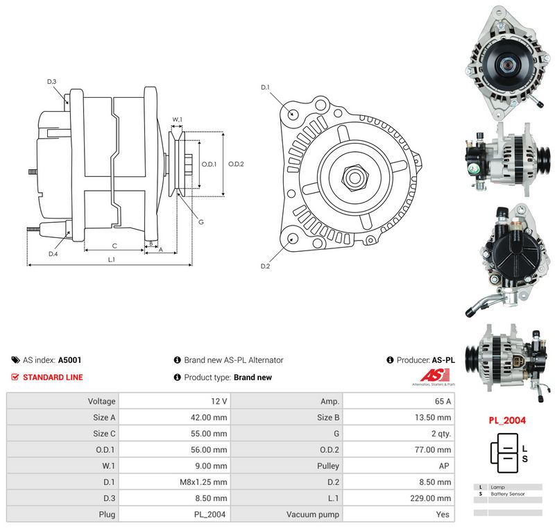 Generaator, AS-PL A5001