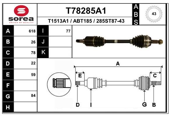 EAI hajtótengely T78285A1